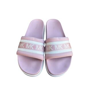 Michael Kors Tyra Stripe Scuba Slide Blush Pink